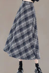 Sarah A-line Plaid Midi Skirt