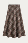 Sarah A-line Plaid Midi Skirt