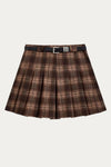 Aderyn Red Plaid Pleated Skirt - DAStyle