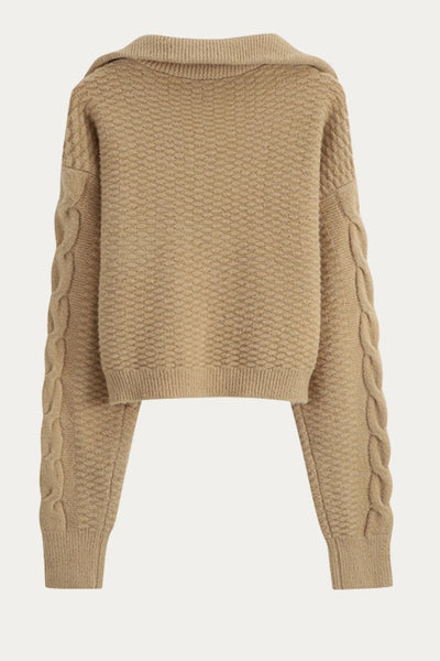 Anastasia Cable Knit Cropped Sweater - DAStyle