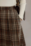 Angelina Plaid Pleated Midi Skirt - DAStyle