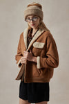 Beatrix Brown Suede Puffer Coat - DAStyle