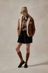 Beatrix Brown Suede Puffer Coat - DAStyle