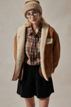 Beatrix Brown Suede Puffer Coat - DAStyle