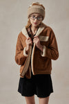 Beatrix Brown Suede Puffer Coat - DAStyle