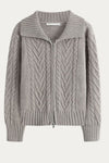 Berenice Cable Knit Zip Up Sweater - DAStyle