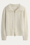 Berenice Cable Knit Zip Up Sweater - DAStyle