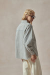 Bessie Brown White and Blue Stripe Shirt - DAStyle