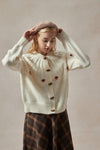 Bethany Cream Cardigan Sweater with Floral Embellishments - DAStyle