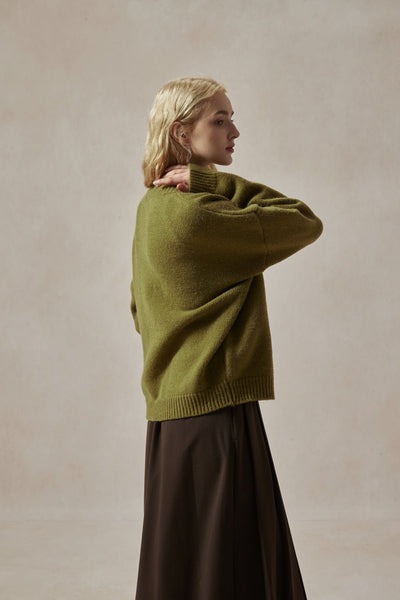 Bianca Olive Green Cardigan with Toggle Buttons - DAStyle