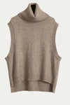 Black Turtleneck Sleeveless Knit Sweater Vest - DAStyle