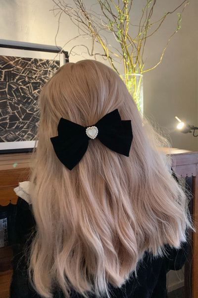 Black Velvet Bow Hair Clip - DAStyle