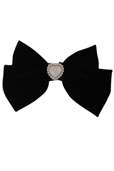 Black Velvet Bow Hair Clip - DAStyle