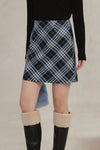 Evadne Blue Plaid Mini Skirt