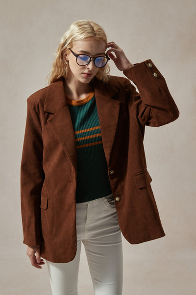 Evangeline Brown Corduroy Blazer