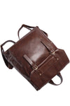 Brown Leather Backpack with Buckle - DAStyle