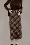 Ferelith Brown Plaid Midi Skirt