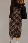 Ferelith Brown Plaid Midi Skirt