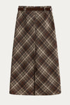 Ferelith Brown Plaid Midi Skirt