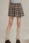 Jessamine Brown Plaid Pleated Skirt