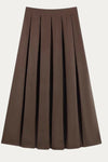 brown-pleated-skirt