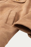 Harper Light Brown Faux Suede Jacket with Golden Buttons