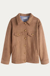 Harper Light Brown Faux Suede Jacket with Golden Buttons