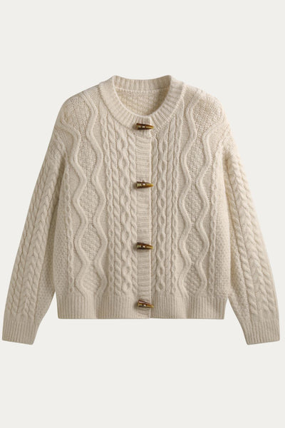 Voila Ivory Cardigan with Toggle
