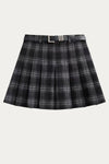 Calanthe Navy Plaid Pleated Skirt - DAStyle