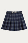 Calanthe Navy Plaid Pleated Skirt - DAStyle