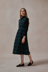 Calista Green Plaid Dress - DAStyle