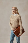 Carla Beige Cable Knit Sweater - DAStyle