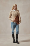 Carla Beige Cable Knit Sweater - DAStyle