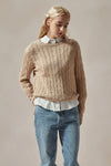 Carla Beige Cable Knit Sweater - DAStyle