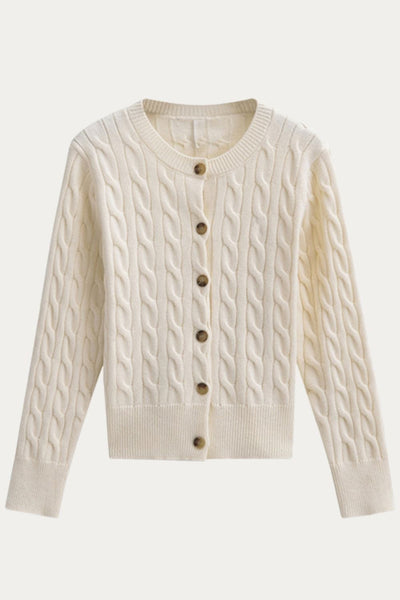 Cecily Cream Cable Knit Sweater - DAStyle