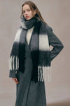 Chunky Plaid Scarf with Tassel