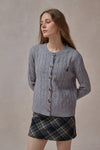 Cordelia Gray Cable Cardigan - DAStyle