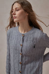 Cordelia Gray Cable Cardigan - DAStyle