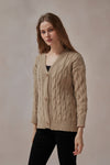 Daphne Cable Knit V - neck Cardigan - DAStyle