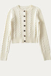 Delia Brown Cable Knit Cardigan - DAStyle