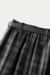 Delphine Green Plaid Skirt (with belt) - DAStyle