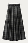 Delphine Green Plaid Skirt (with belt) - DAStyle