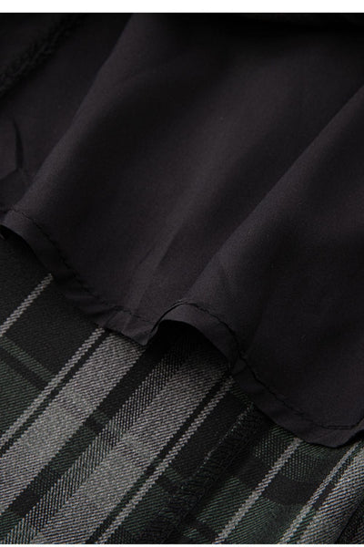 Delphine Green Plaid Skirt (with belt) - DAStyle