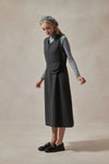 Emilia Gray Wool Pinafore Dress Set ( With turtleneck and belt)