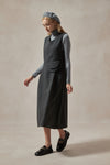 Emilia Gray Wool Pinafore Dress Set ( With turtleneck and belt)