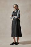 Emilia Gray Wool Pinafore Dress Set ( With turtleneck and belt)