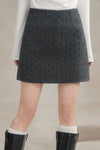 Cerys Gray Wool Mini Skirt