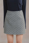 Cerys Gray Wool Mini Skirt