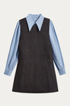 Marceline Gray Wool Pinafore Dress