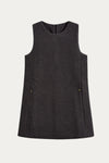 Marceline Gray Wool Pinafore Dress